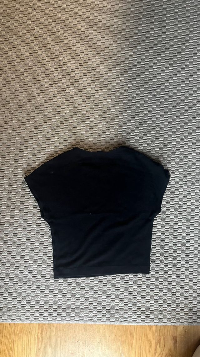 Top Zara Negro Manga Corta