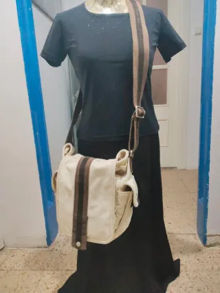 Bandolera vintage GAP beige y marrón