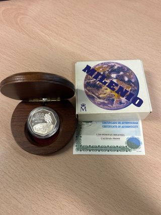 Moneda 1500 Pesetas plata 1999 Milenio