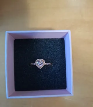 Anillo Pandora Corazón Rosa Oro