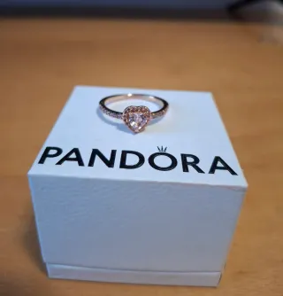 Anillo Pandora Corazón Rosa Oro