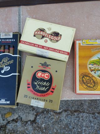 Cajas de puros-cigarros Vintage+Sellos