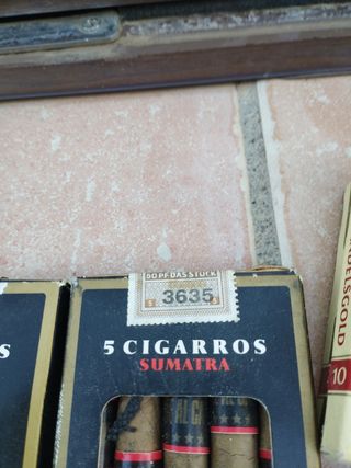 Cajas de puros-cigarros Vintage+Sellos