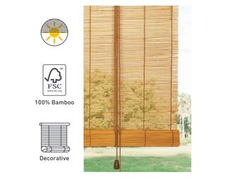 Estor enrollable de bambú natural