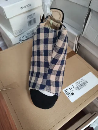 Sandalias Venca Cuadros Azul Beige Diversas Tallas