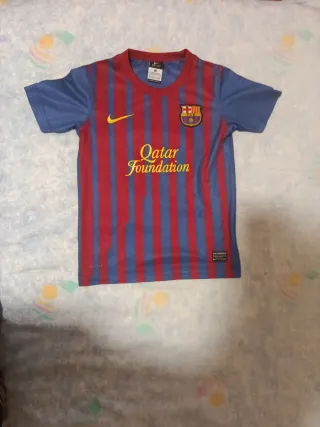 Camiseta Barça 2011-12 Messi 91 goles, talla 8-10.