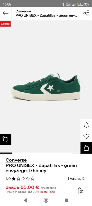 Converse Pro Verde Talla 44.5