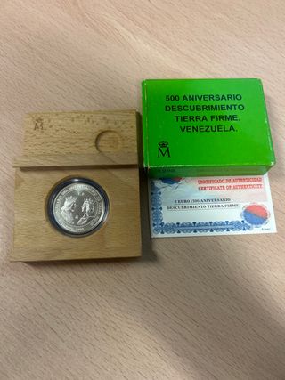 Moneda 3 euros plata 1998 Descubrimiento Venezuela