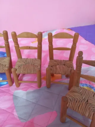 Lote 4 Sillas Juguete Antiguas Muñeca