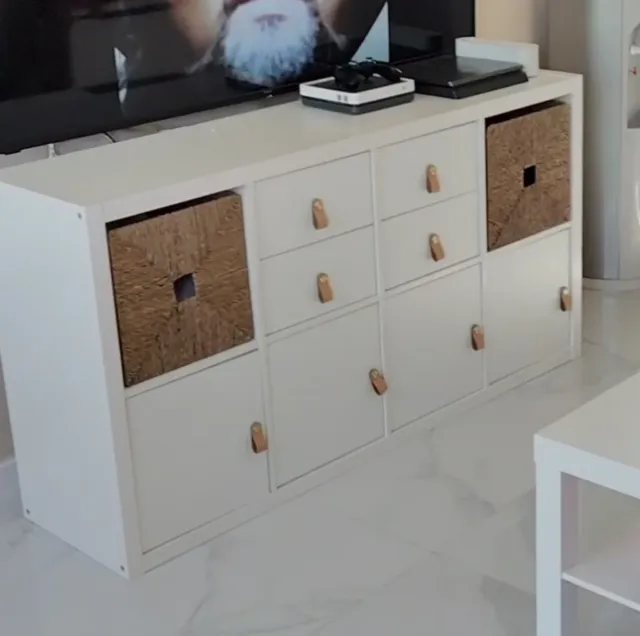 Mueble Estilo Nórdico Blanco y Mimbre