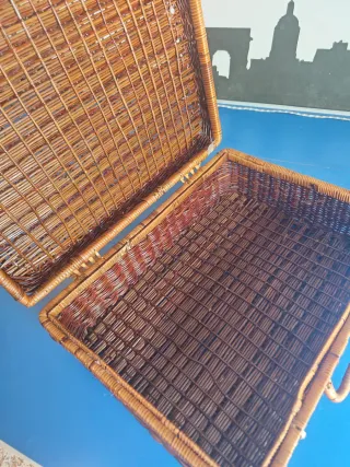 Cesta/maleta de mimbre vintage