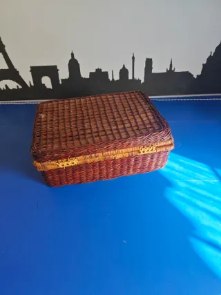 Cesta/maleta de mimbre vintage