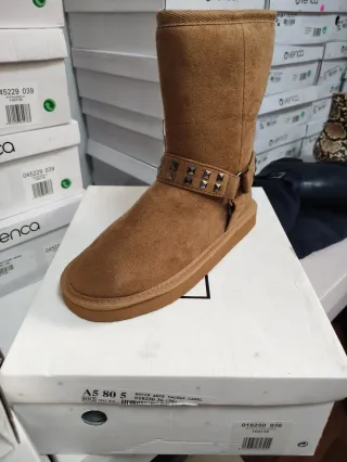 Botín Ovenca Ante Tachas Camel Diversas Tallas