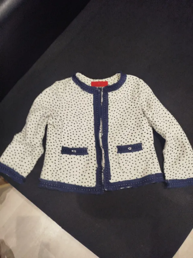 Chaqueta Niña Carolina Herrera Blanca Lunares Azul