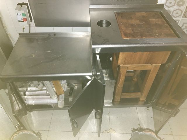 Estructura para banco de corte y basura