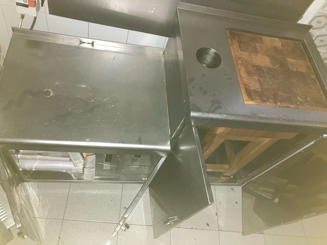 Estructura para banco de corte y basura