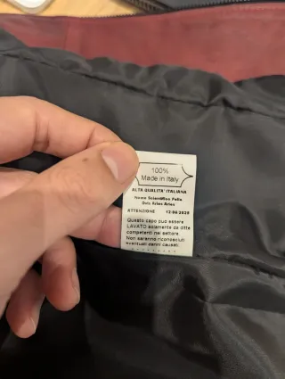 Chaqueta Italiana Cuero Cordero Roja nueva