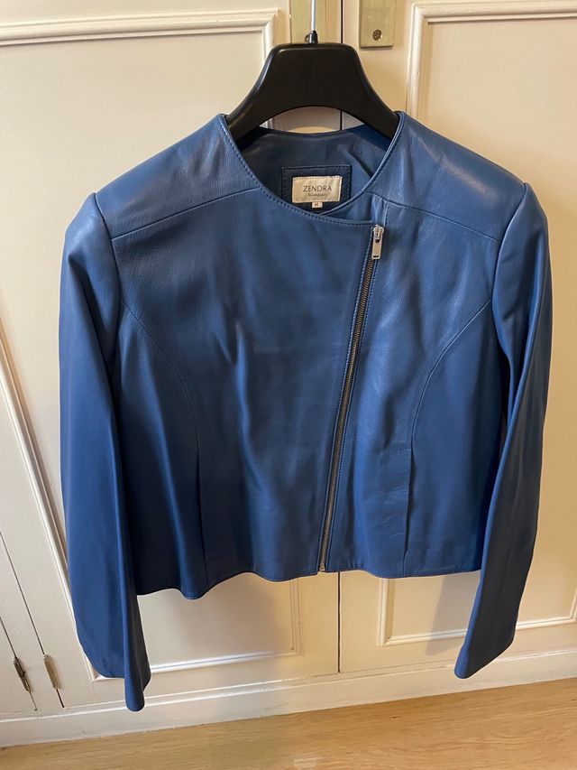 Chaqueta Piel Zendra Azul Talla M