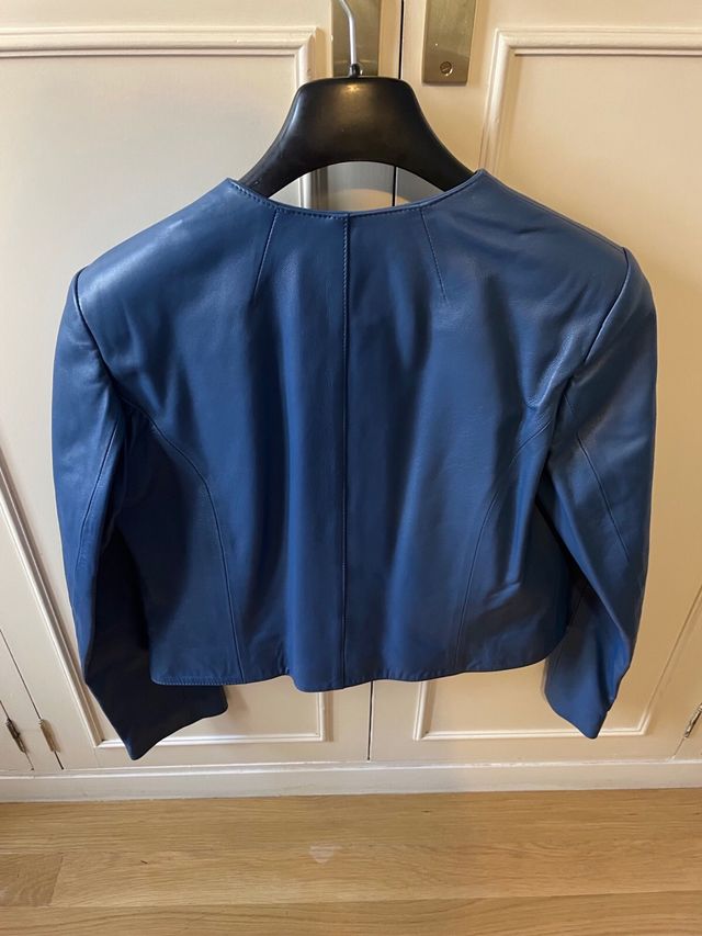 Chaqueta Piel Zendra Azul Talla M