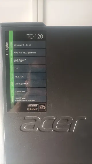 PC Sobremesa Acer AMD A10 12GB RAM GTX 1050