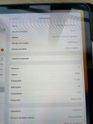 iPad Pro 12.9 M1 16GB 1TB wi-fi + cellular