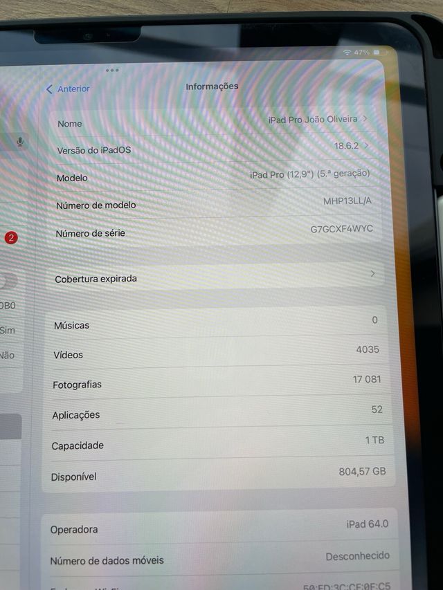 iPad Pro 12.9 M1 16GB 1TB wi-fi + cellular
