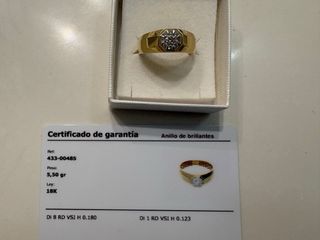 Anillo oro 18k con diamantes