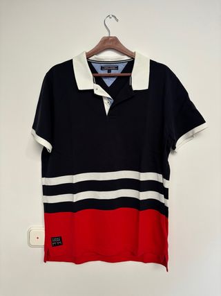 Polo Tommy Hilfiger Rayas Azul Rojo Blanco