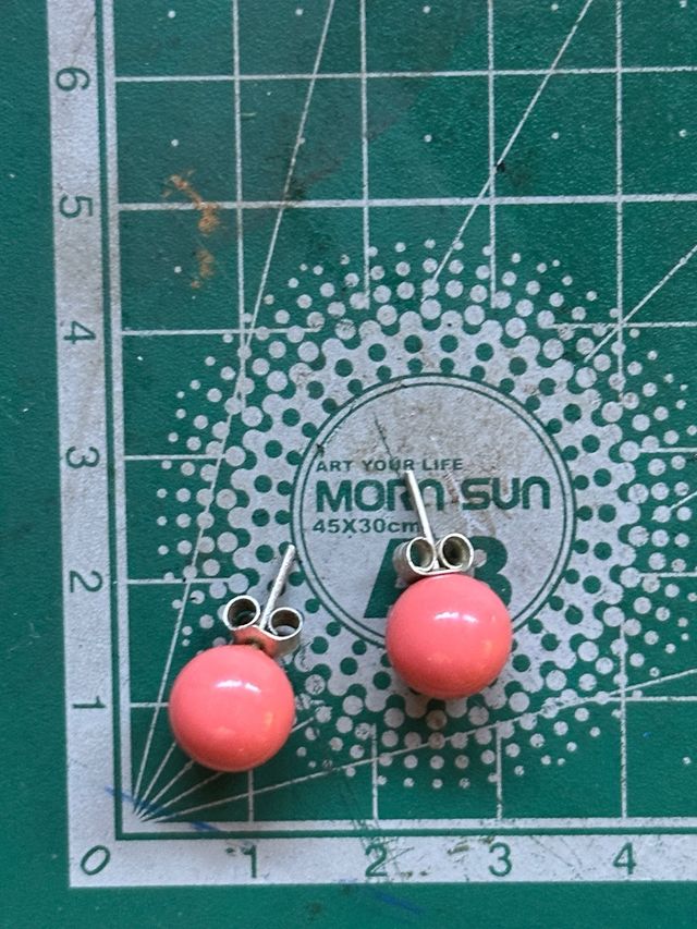 Pendientes perla rosa y plata