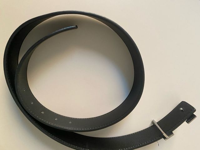 Cintura Hermès H fibbia argento nero