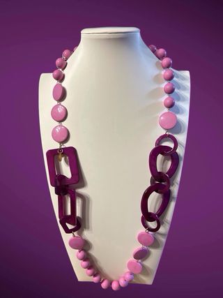 Collana donna rosa e viola