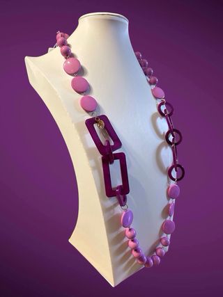 Collana donna rosa e viola
