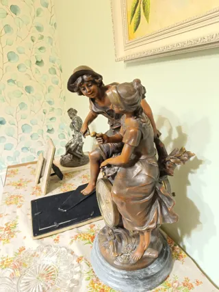 Reloj de sobremesa figuras pastorales