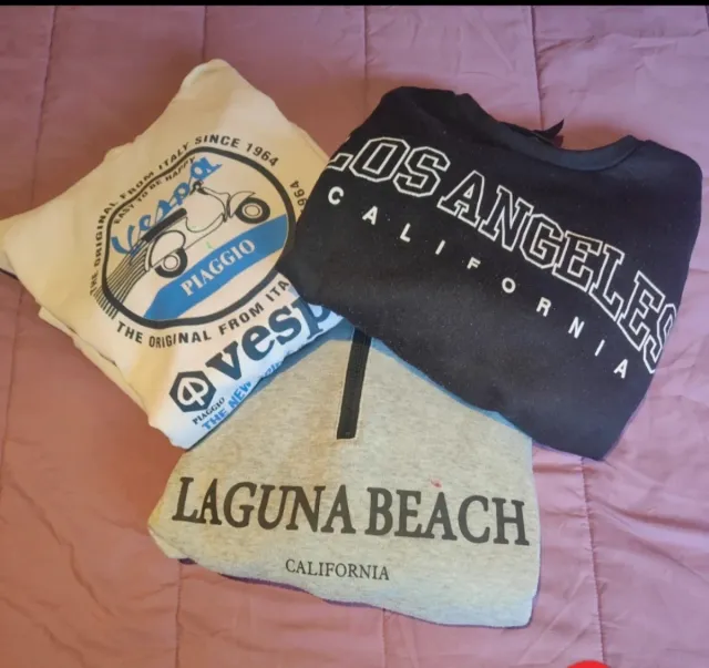 Lote 3 sudaderas: Vespa, Los Angeles, Laguna Beach