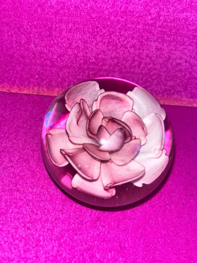 Pisapapeles cristal Murano flor rosa