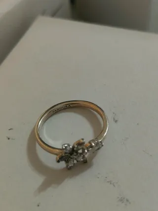 Anello Pandora fiore zirconi