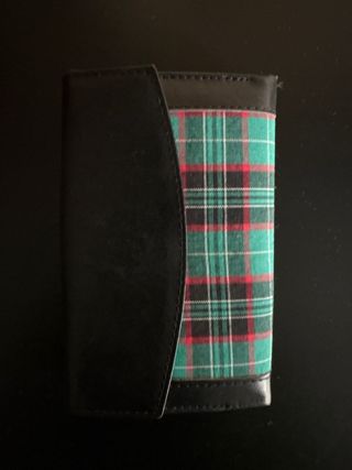 Cartera Billetero Cuadros piel? negra