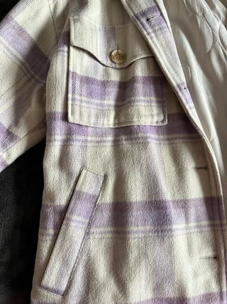 Chaqueta-abrigo cuadros Pull&Bear oversize