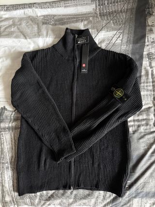 Jersey Stone Island Cremallera Talla M Negro