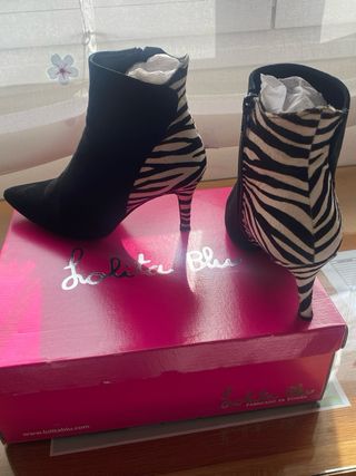 Botines Ante Negro y Cebra