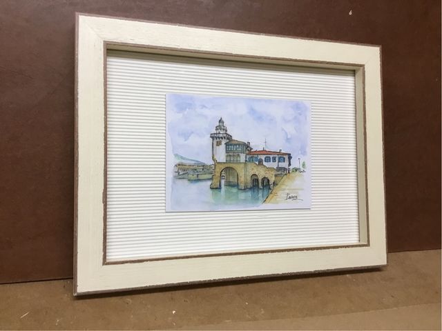 Acuarela Getxo Arriluze Algorta Enmarcada