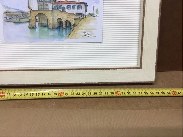 Acuarela Getxo Arriluze Algorta Enmarcada