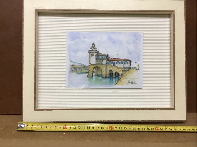 Acuarela Getxo Arriluze Algorta Enmarcada