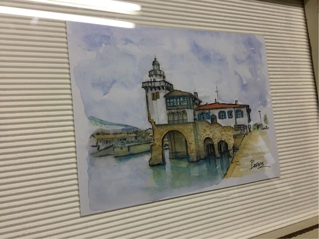 Acuarela Getxo Arriluze Algorta Enmarcada