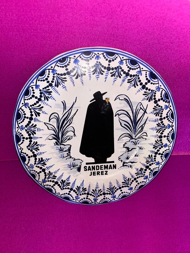 Plato Cerámica Antiguo Sandeman Jerez