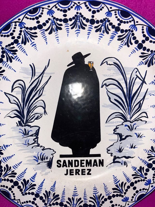 Plato Cerámica Antiguo Sandeman Jerez