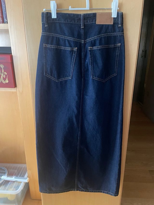 Falda vaquera Pull&Bear larga azul