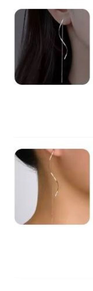 Pendientes largos plata forma de S