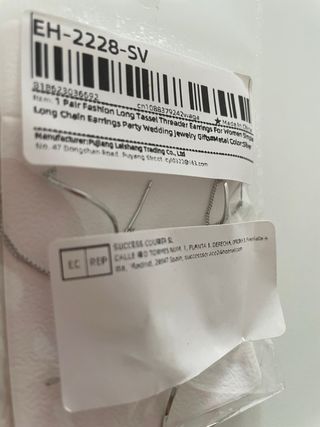 Pendientes largos plata forma de S