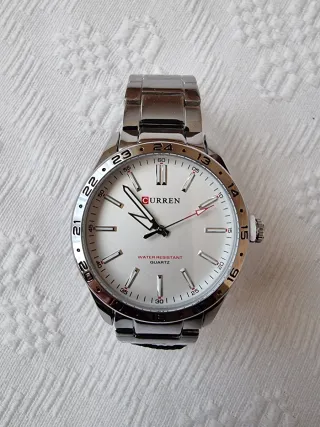 Reloj Curren Hombre Plata y Blanco
